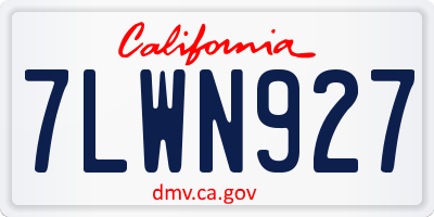 CA license plate 7LWN927