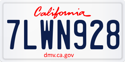 CA license plate 7LWN928