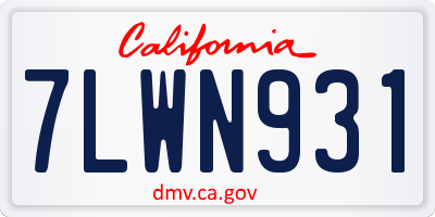 CA license plate 7LWN931