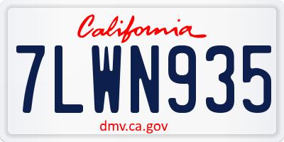 CA license plate 7LWN935
