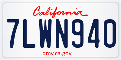 CA license plate 7LWN940