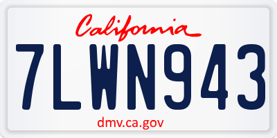 CA license plate 7LWN943