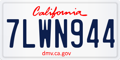 CA license plate 7LWN944