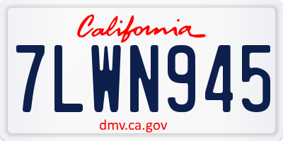 CA license plate 7LWN945