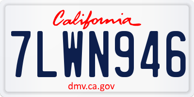 CA license plate 7LWN946