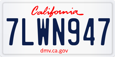 CA license plate 7LWN947