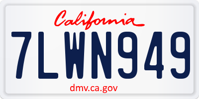 CA license plate 7LWN949