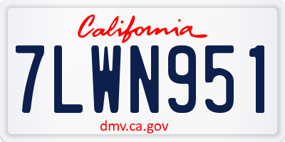 CA license plate 7LWN951