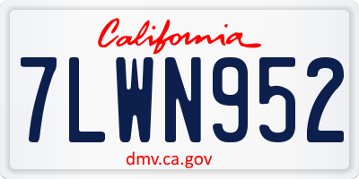 CA license plate 7LWN952