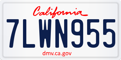 CA license plate 7LWN955