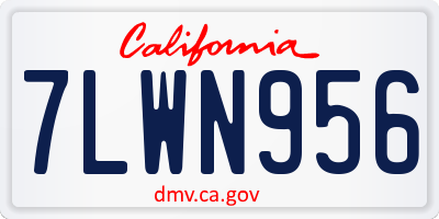 CA license plate 7LWN956