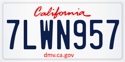 CA license plate 7LWN957