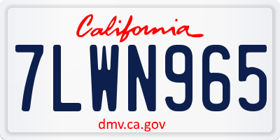 CA license plate 7LWN965