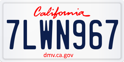 CA license plate 7LWN967