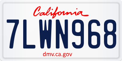 CA license plate 7LWN968