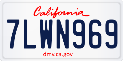 CA license plate 7LWN969
