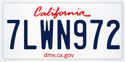 CA license plate 7LWN972