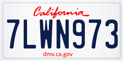CA license plate 7LWN973