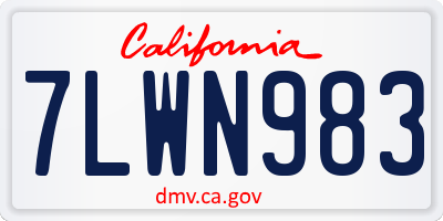 CA license plate 7LWN983
