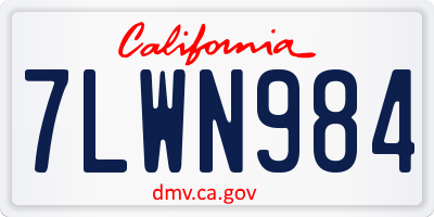 CA license plate 7LWN984