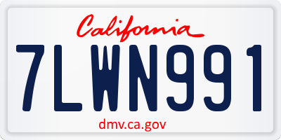 CA license plate 7LWN991