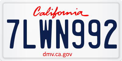CA license plate 7LWN992