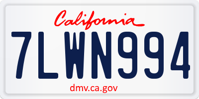 CA license plate 7LWN994