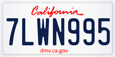 CA license plate 7LWN995