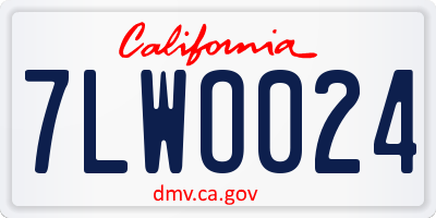 CA license plate 7LWO024