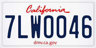 CA license plate 7LWO046
