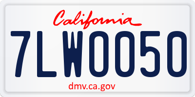 CA license plate 7LWO050