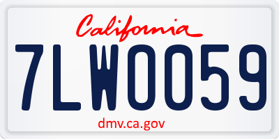 CA license plate 7LWO059