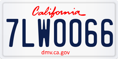 CA license plate 7LWO066
