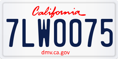 CA license plate 7LWO075