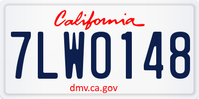 CA license plate 7LWO148