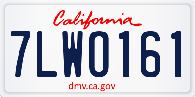 CA license plate 7LWO161