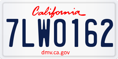 CA license plate 7LWO162