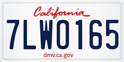 CA license plate 7LWO165