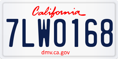 CA license plate 7LWO168