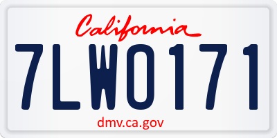 CA license plate 7LWO171