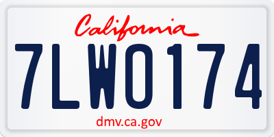 CA license plate 7LWO174