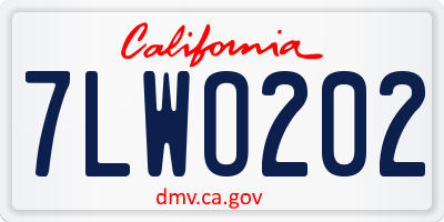 CA license plate 7LWO202