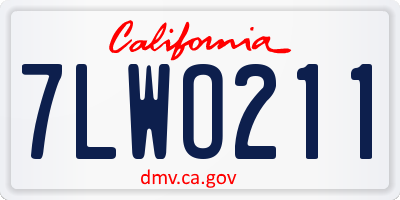 CA license plate 7LWO211