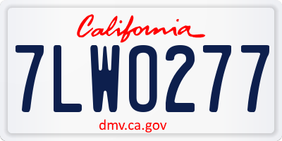 CA license plate 7LWO277