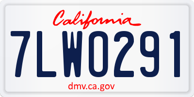 CA license plate 7LWO291