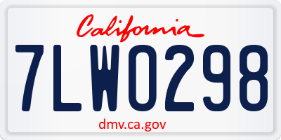 CA license plate 7LWO298