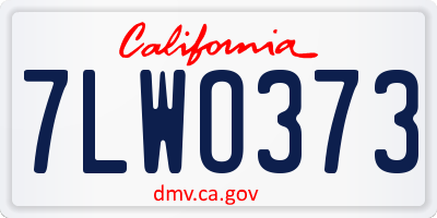 CA license plate 7LWO373