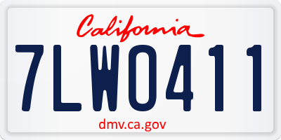 CA license plate 7LWO411