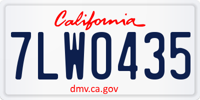 CA license plate 7LWO435