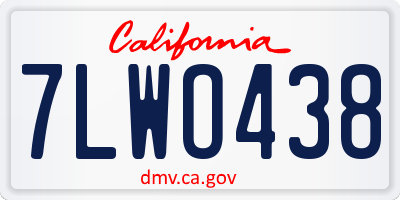 CA license plate 7LWO438